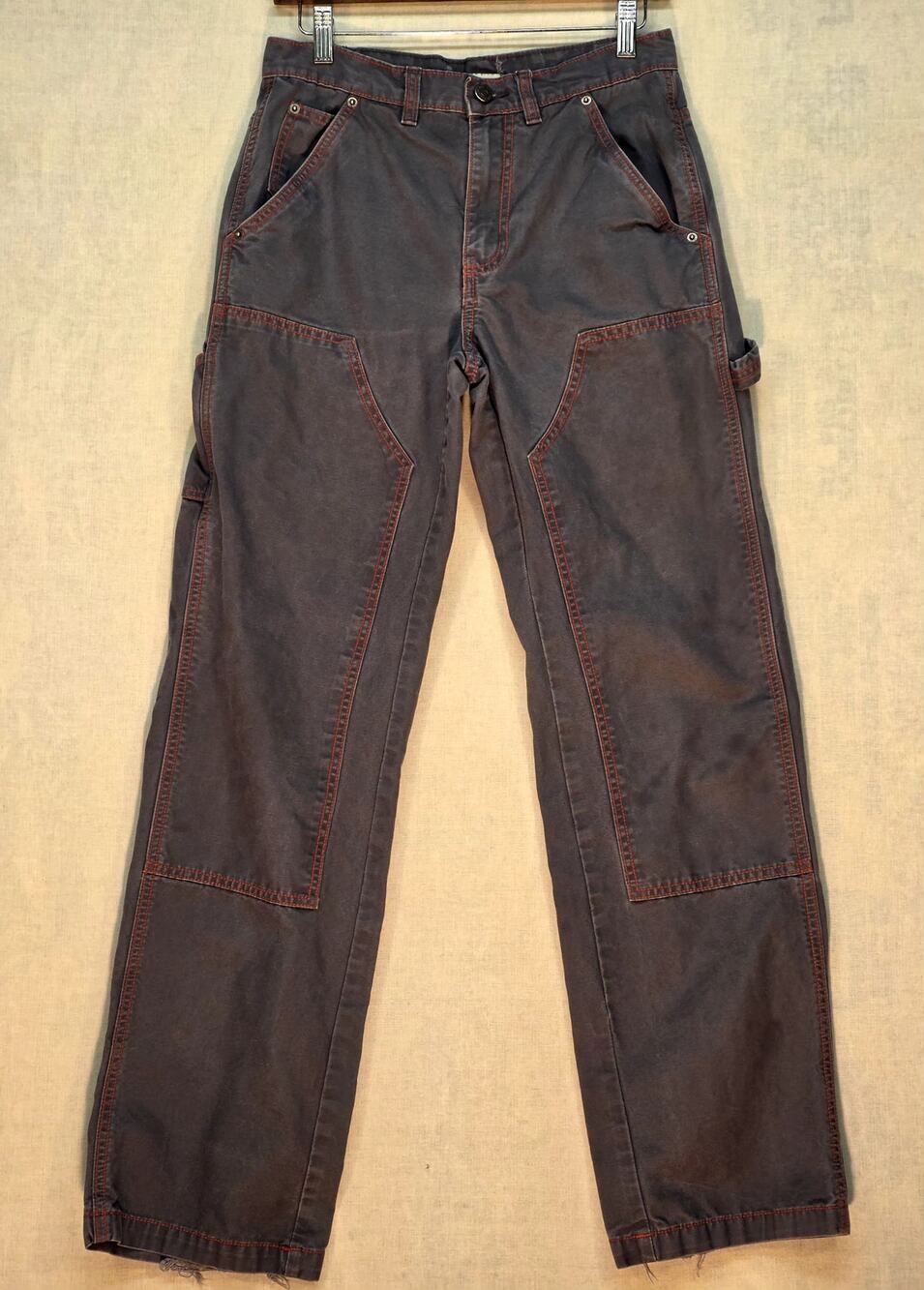 BDG Urban Outfitters Mens Canvas Carpenter Pants Dble Knee Grey Utility Sz 26